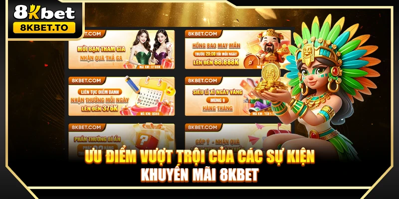 Ưu điểm vượt trội của các sự kiện khuyến mãi 8KBET